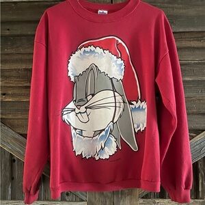 vintage Red Bugs Bunny Christmas Sweater